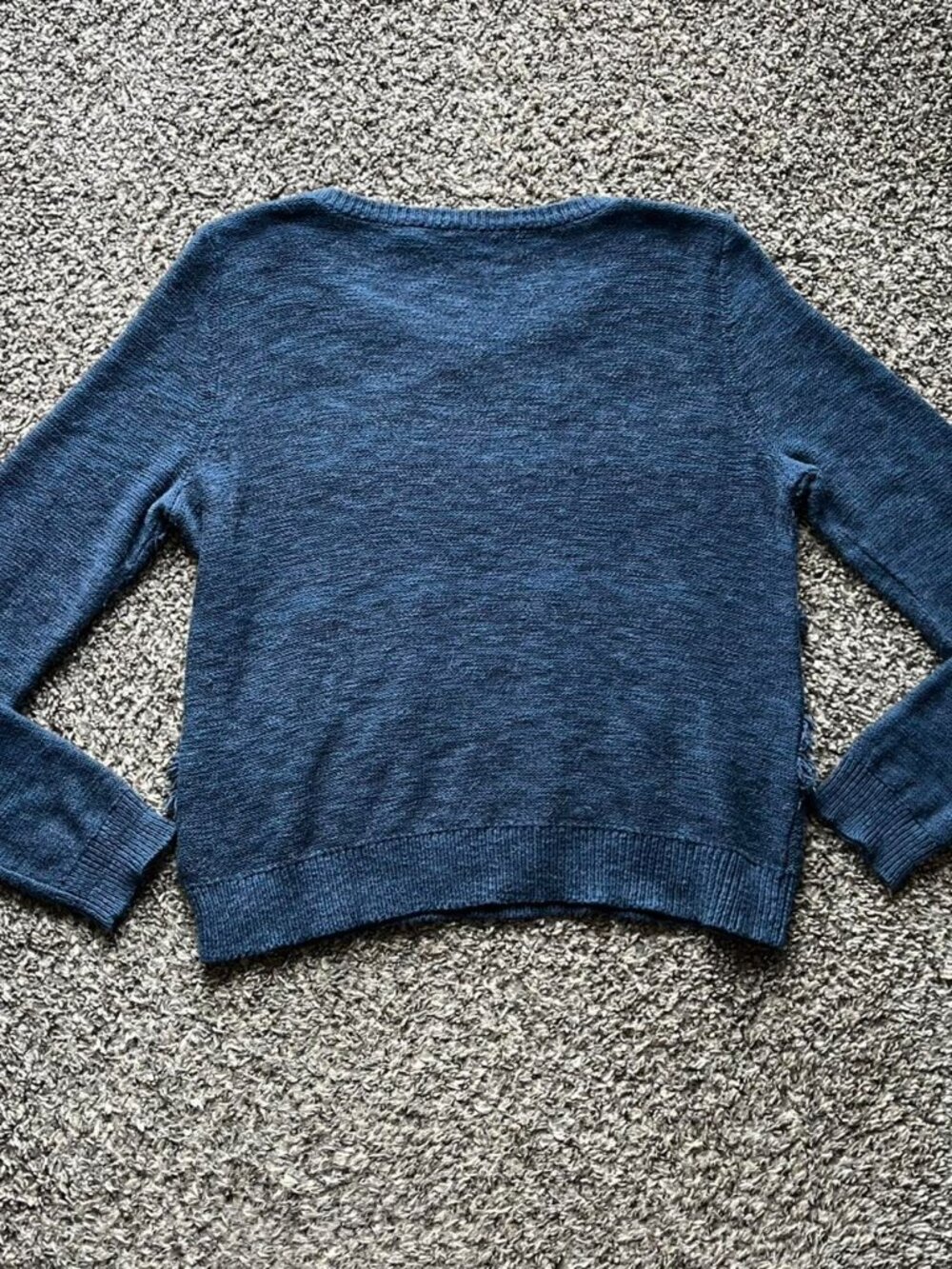 Anthropologie Moth Textured Alpaca Wool Blue Knit Sweater Wmn Med Indie Cottage - Picture 5 of 8